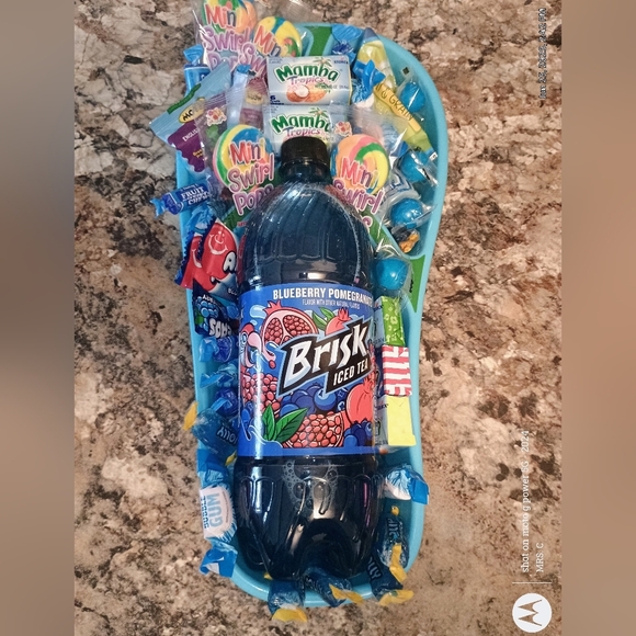 Summer Sandal Flip Flop Blue Snack Color-coded Summer Basket - Picture 1 of 5